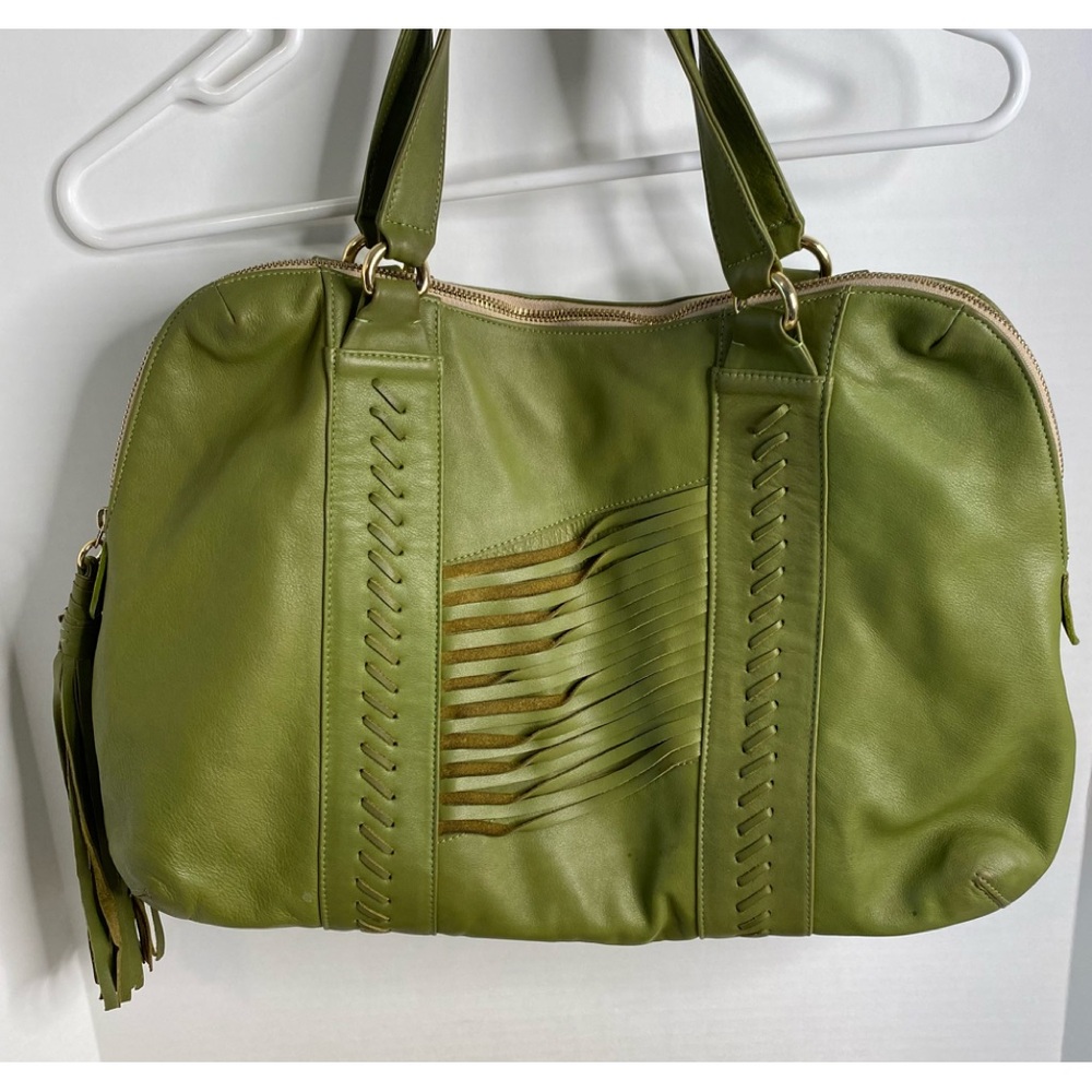 Zina Eva Green Fringe Tassel Leather‎ Handbag